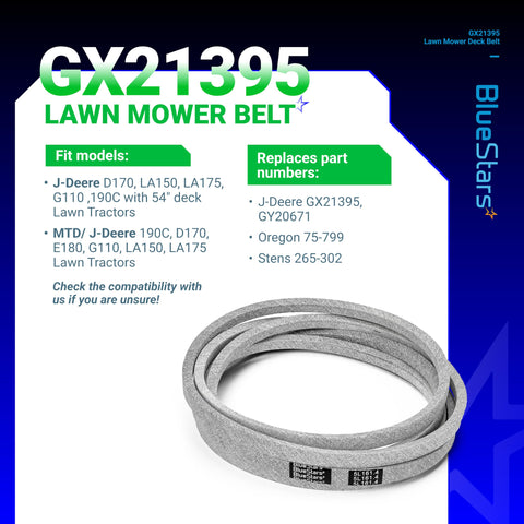 BlueStars GX21395 heat resistant layer detail to extend belt longevity
