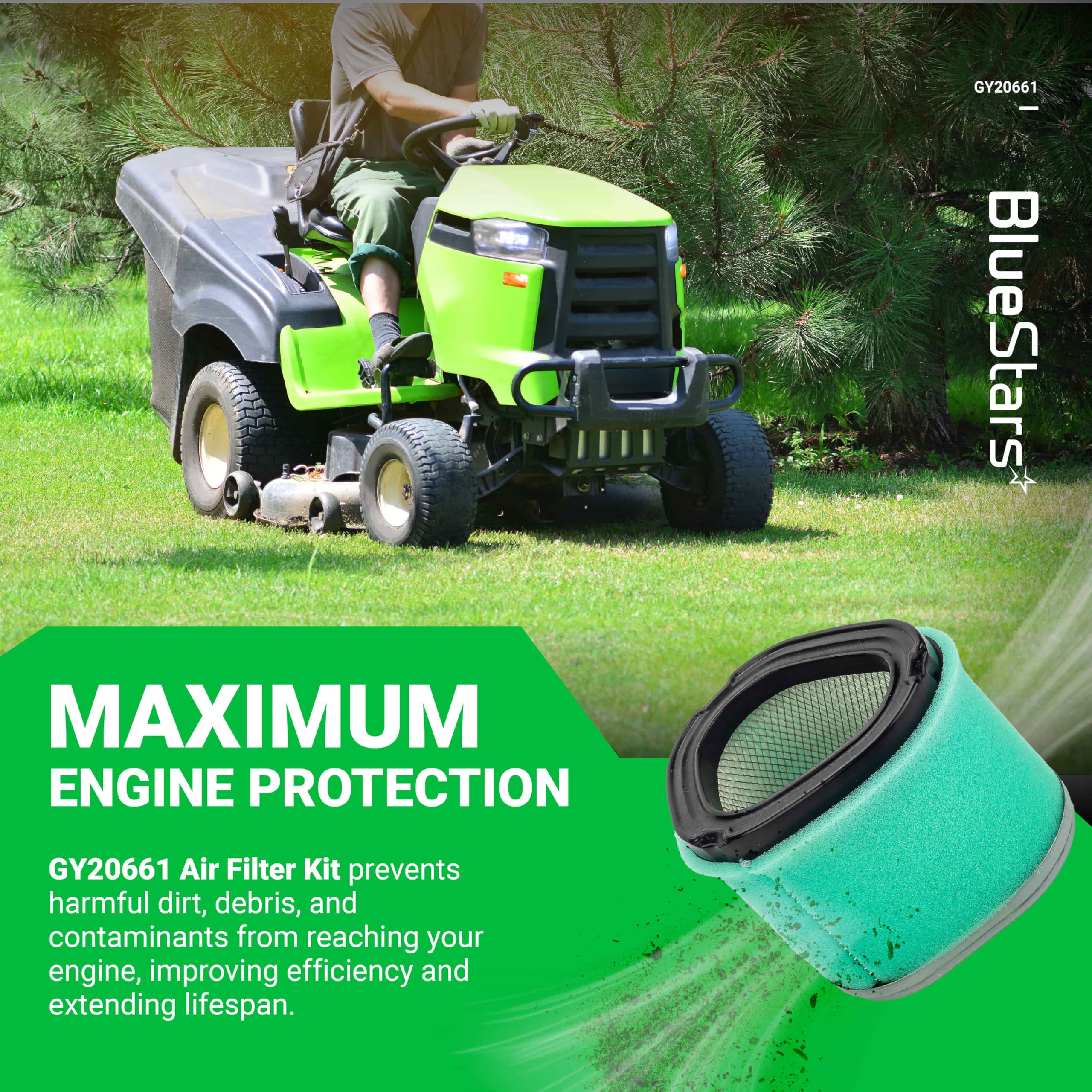 BlueStars GY20661 oil filter with durable housing supports smooth oil flow