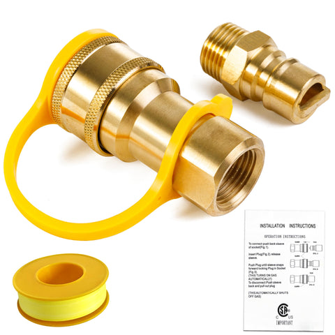 BlueStars half inch quick connect kit with sturdy brass construction for reliable gas hookup