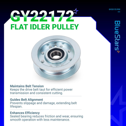 BlueStars idler pulley assembly with nuts improves reliability in mower deck setups.