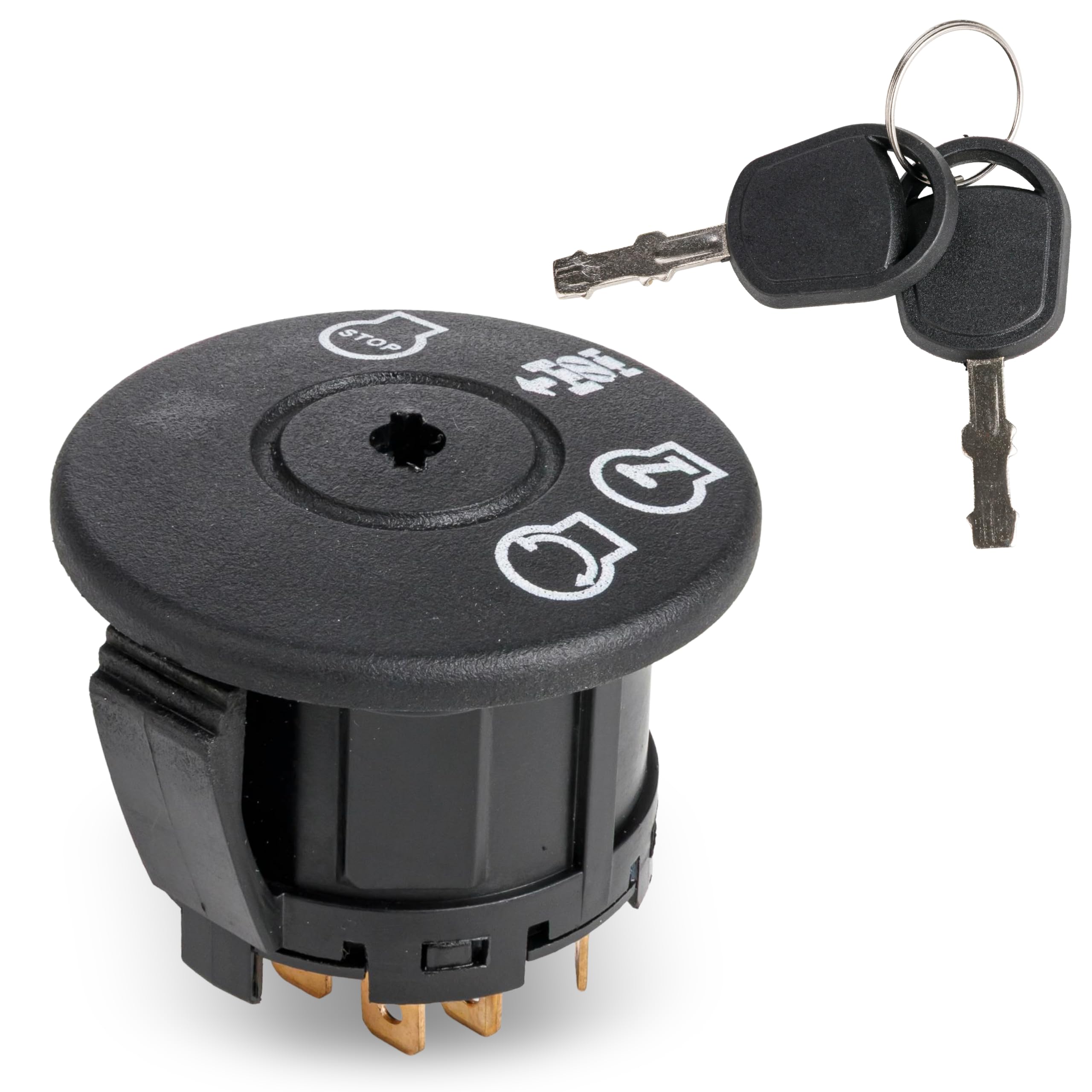 BlueStars 532193350 ignition switch front view, durable ABS housing for reliable starts.