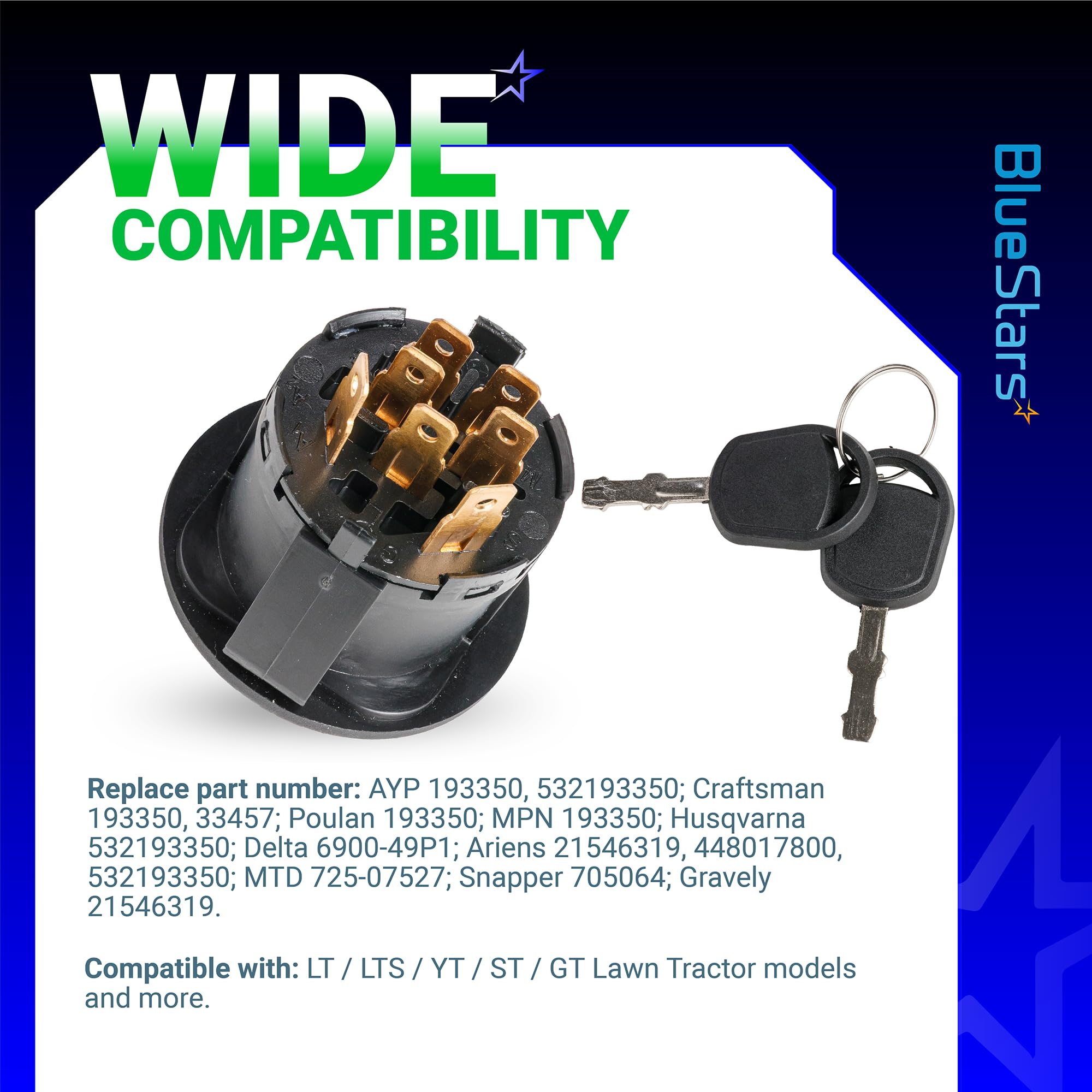BlueStars 532193350 two keys included ensuring quick access.