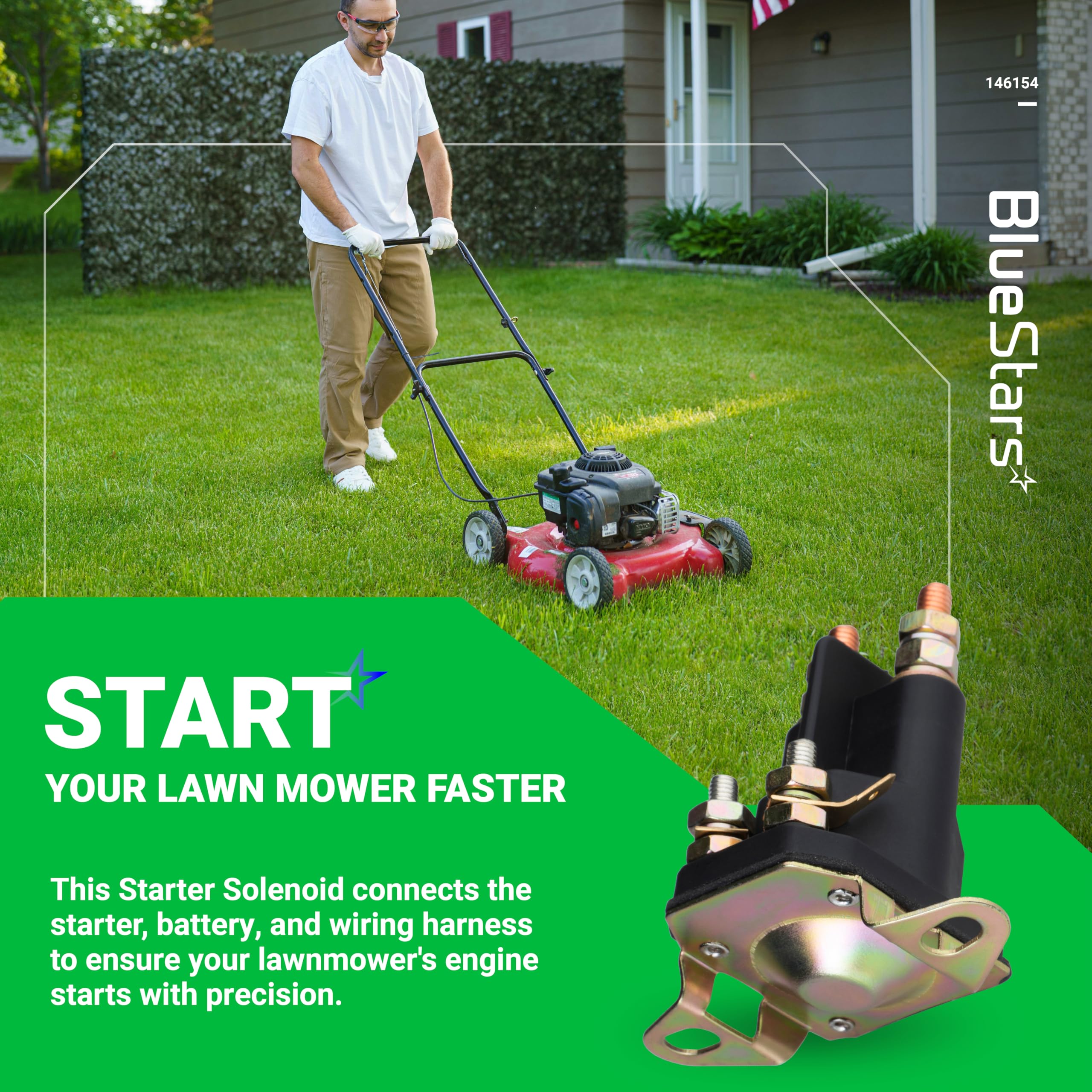 BlueStars lawn mower start system wiring view demonstrates broad compatibility