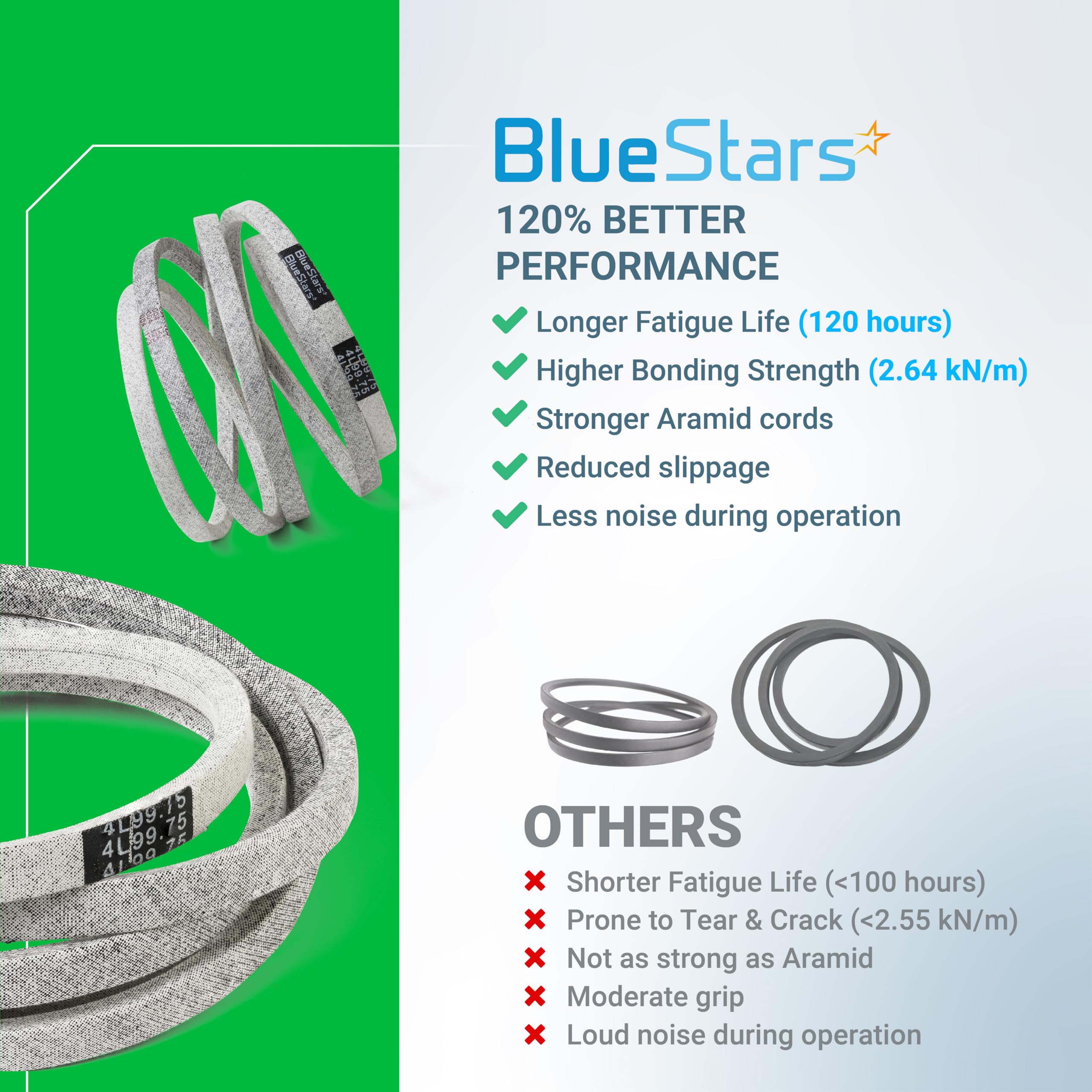 BlueStars lifetime protection badge illustrated for long-term reliability.