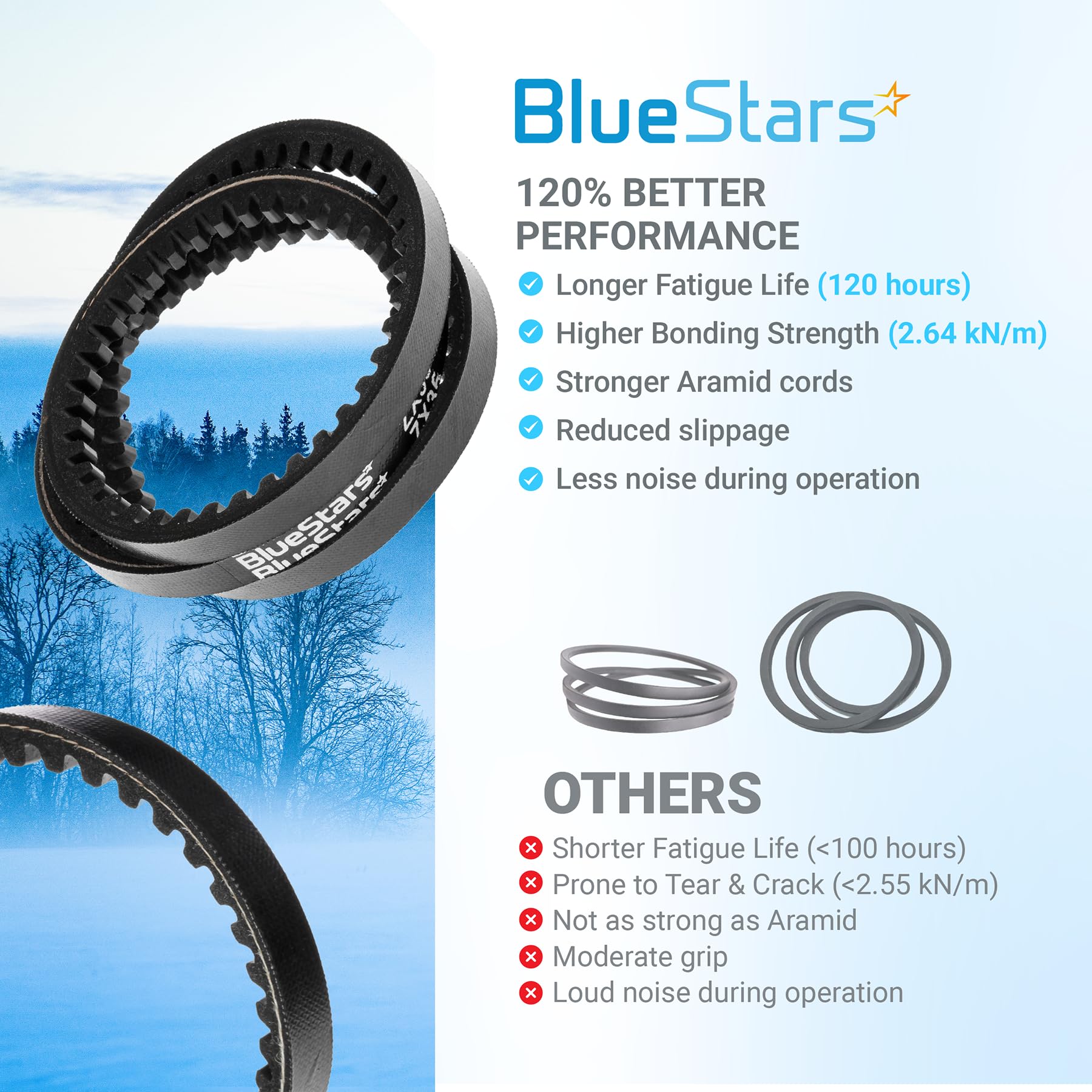 BlueStars lifetime protection badge signals warranty and defect coverage