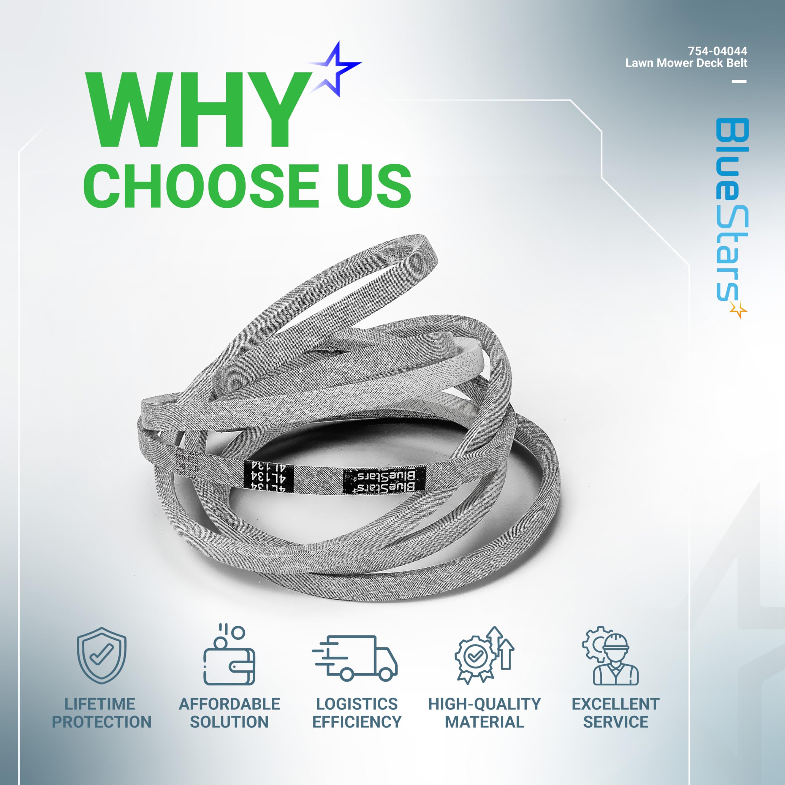 BlueStars lifetime protection belt warranty for peace of mind