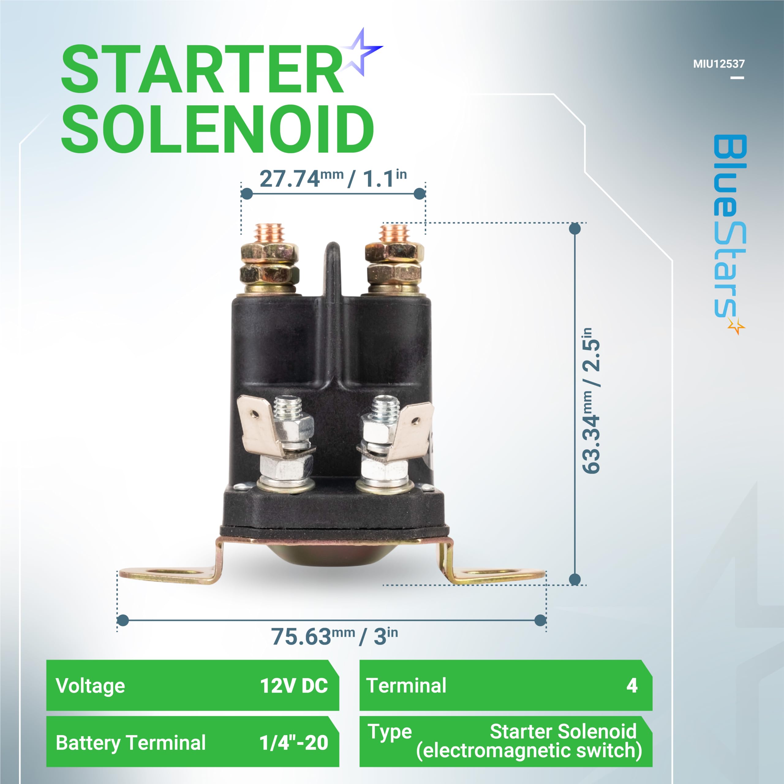 BlueStars MIU12537 electromagnet switch closeup shows copper windings for reliable magnetic field
