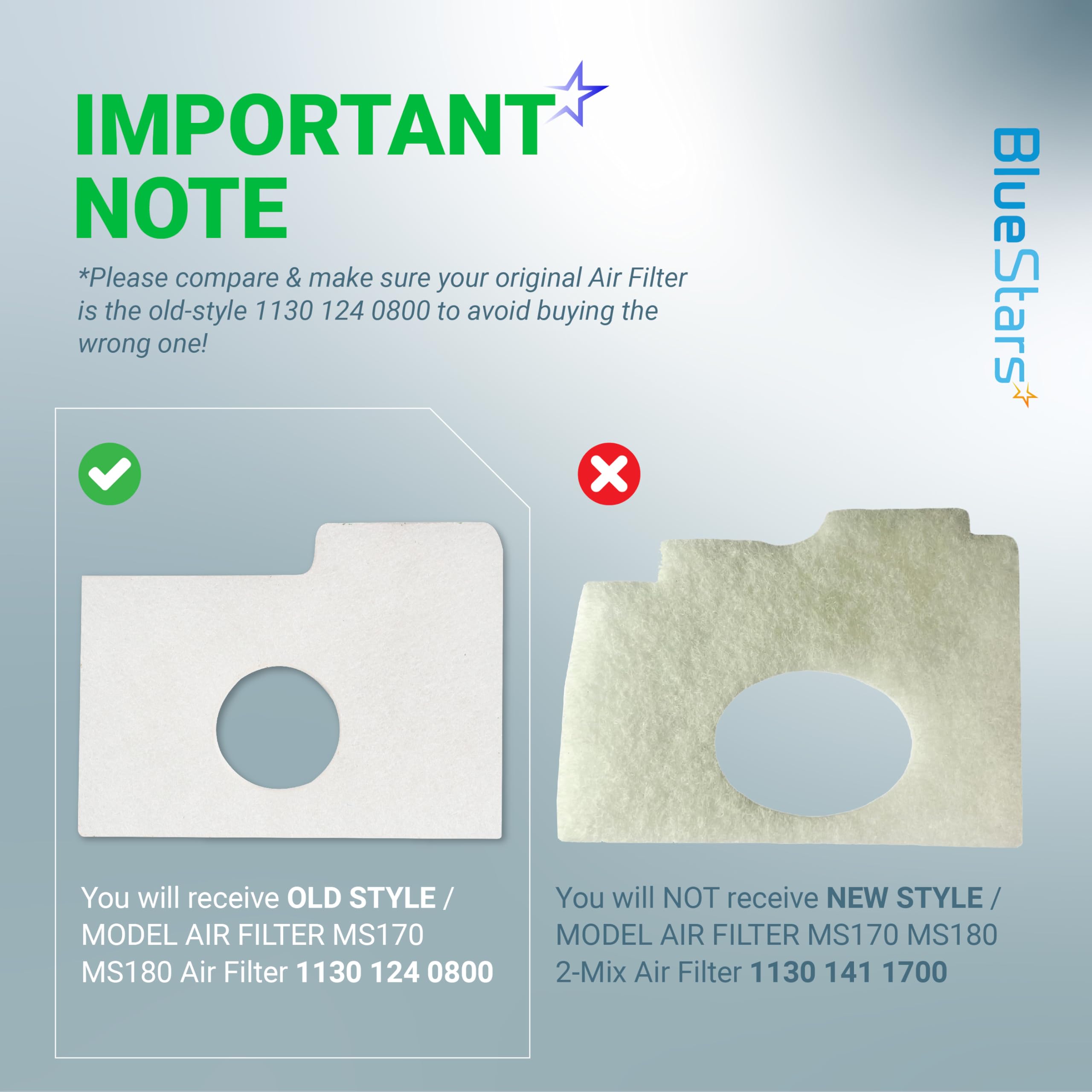 BlueStars MS170/MS180 fuel filter ensures steady fuel flow for reliable starts