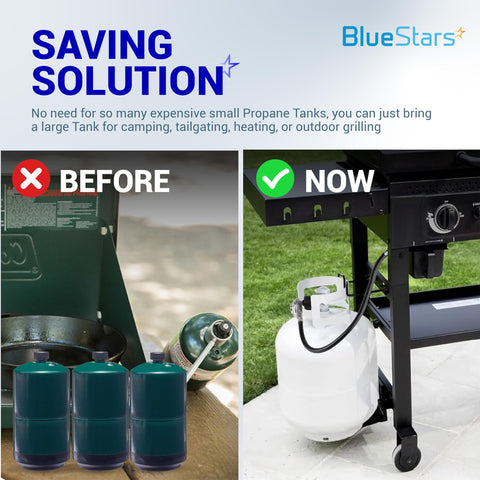 BlueStars ideal for camping and tailgating with LP grills.