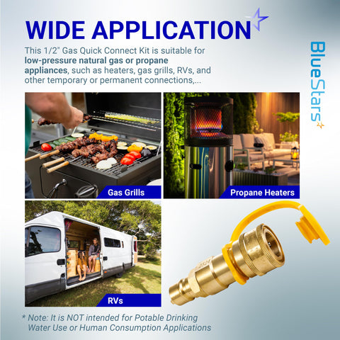 BlueStars outdoor gas use in camping scenarios for flexible hookups