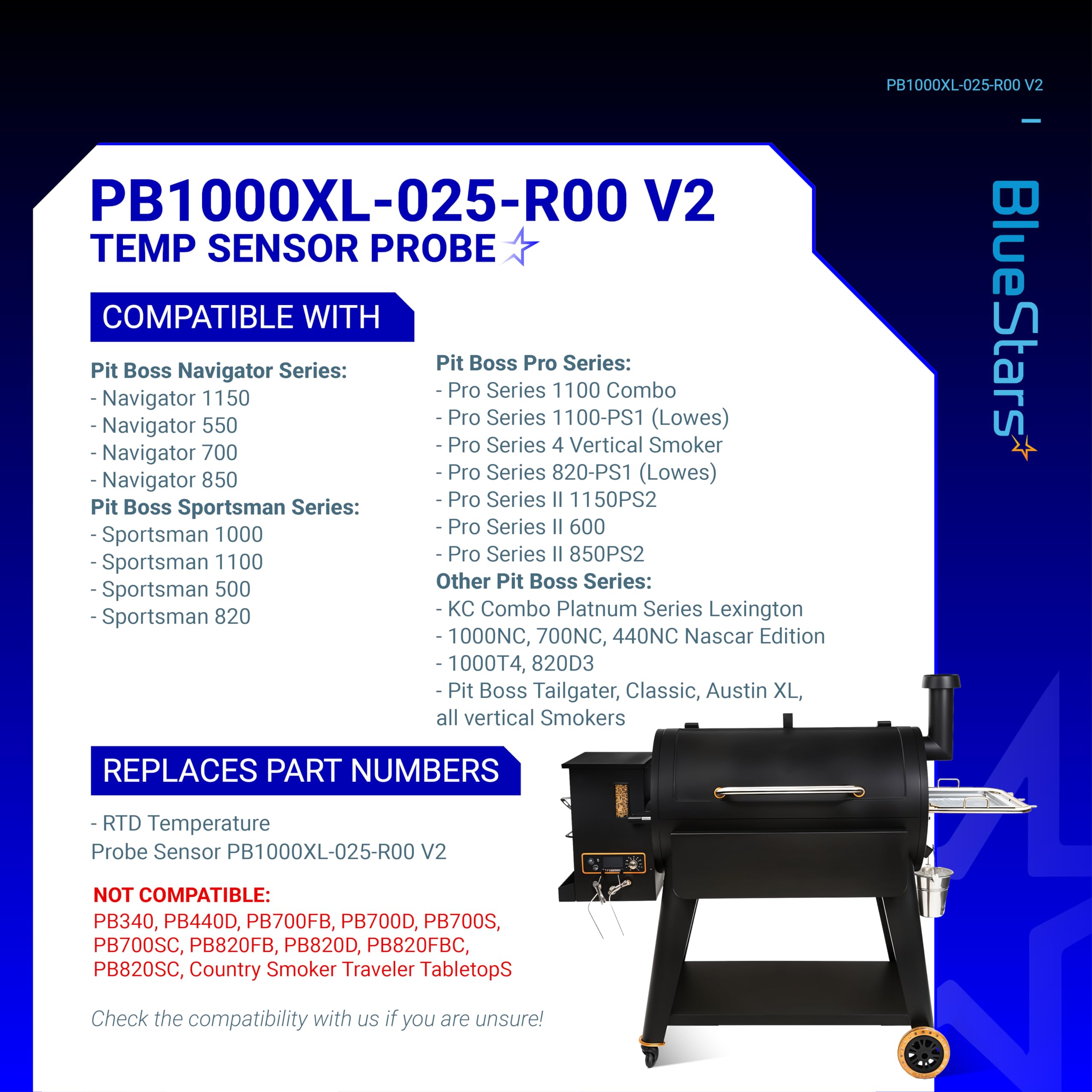 BlueStars PB1000XL black plug and cable withstand outdoor cooking