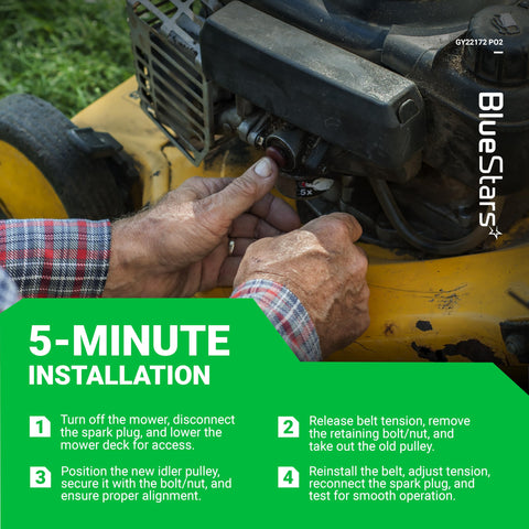 BlueStars premium-material idler delivers durable performance and smoother belt operation.