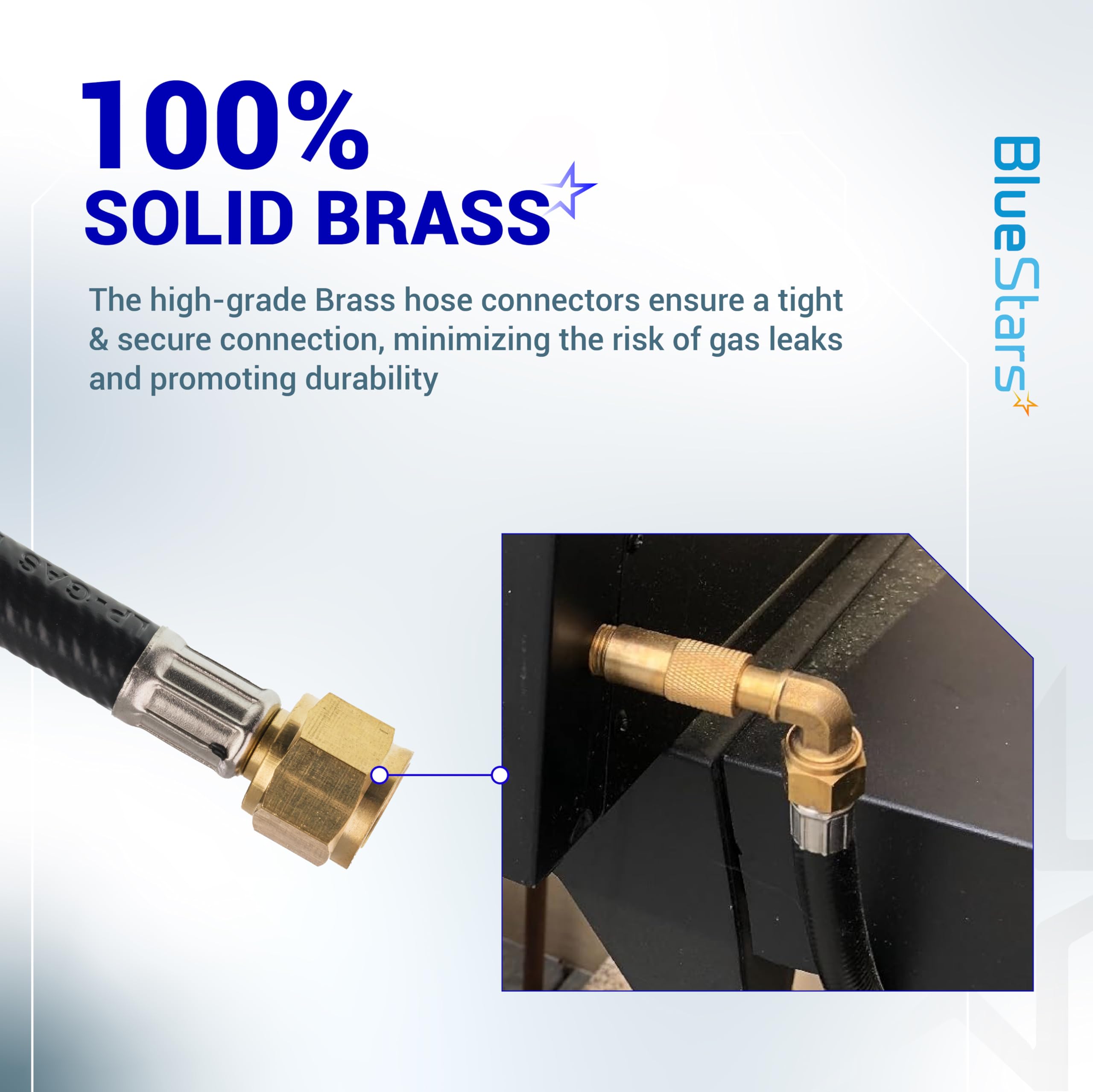 BlueStars propane extension hose ideal for backyard barbecues, tents, and RV living