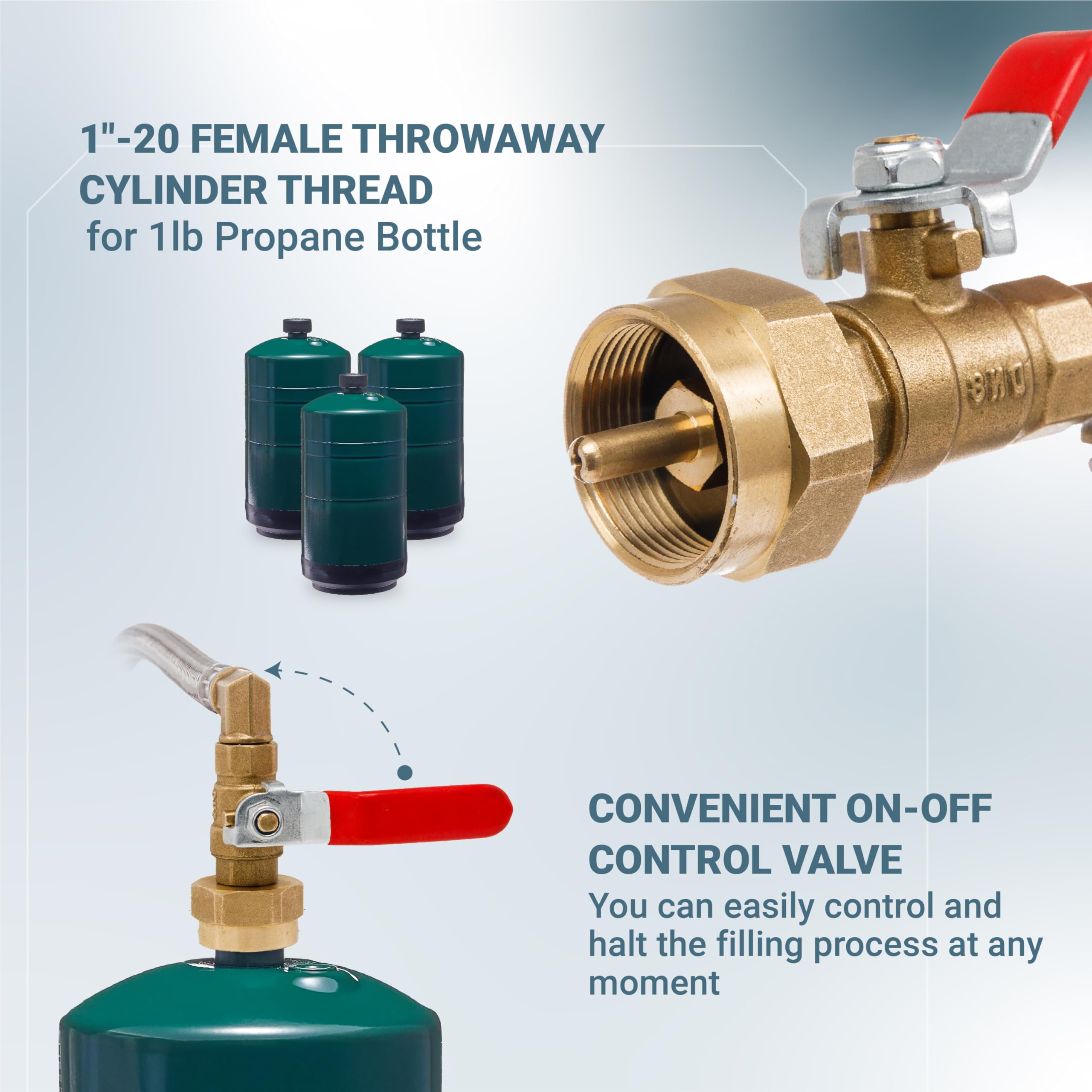 BlueStars 3ft hose length reaches larger tanks for convenience