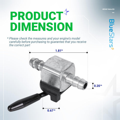 BlueStars quarter-inch fuel line connector demonstrates easy mower compatibility
