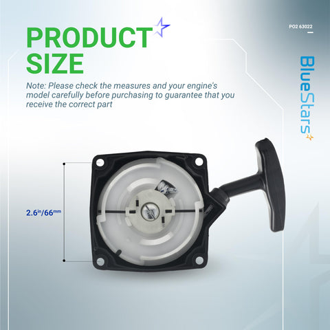BlueStars recoil starter assembly with durable metal case