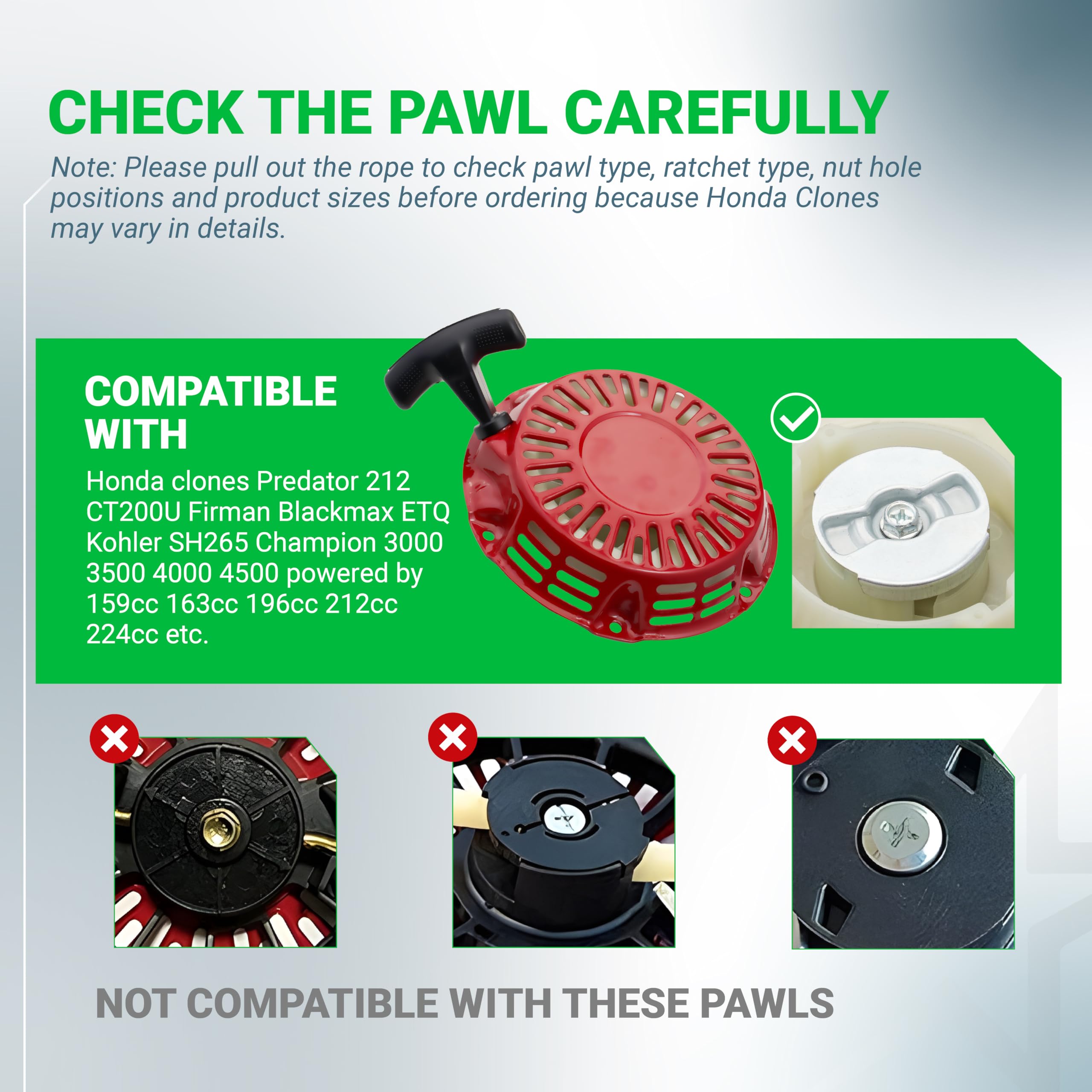 BlueStars recoil starter cover and pawls for durable starts