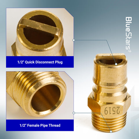 BlueStars solid brass construction highlighting durable outdoor gas connections
