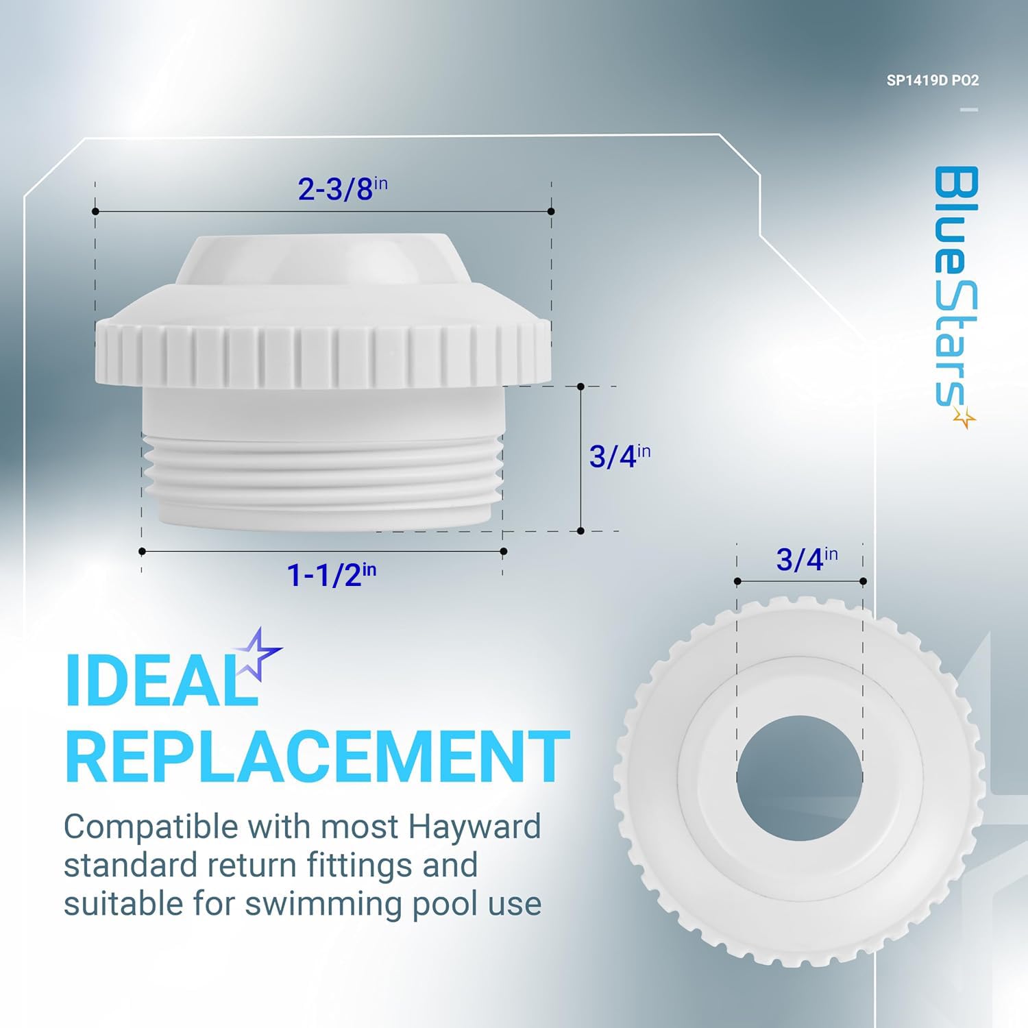 BlueStars SP1419D nozzle with locking ring for secure adjustment.