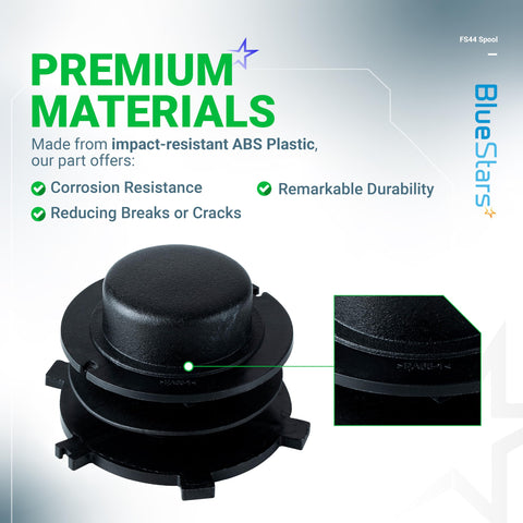 BlueStars cap cover promotes smoother spool rotation for cleaner cuts.