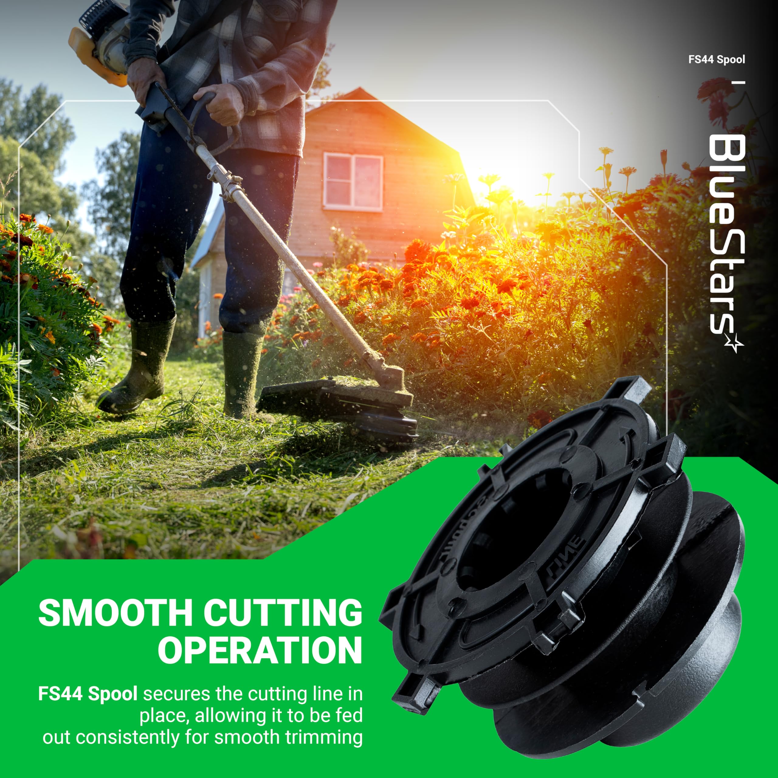 BlueStars spool cap cover for Stihl FS series protects the spool during cutting.