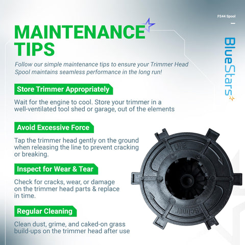 BlueStars high-impact ABS cap for durable performance in routine trimming.