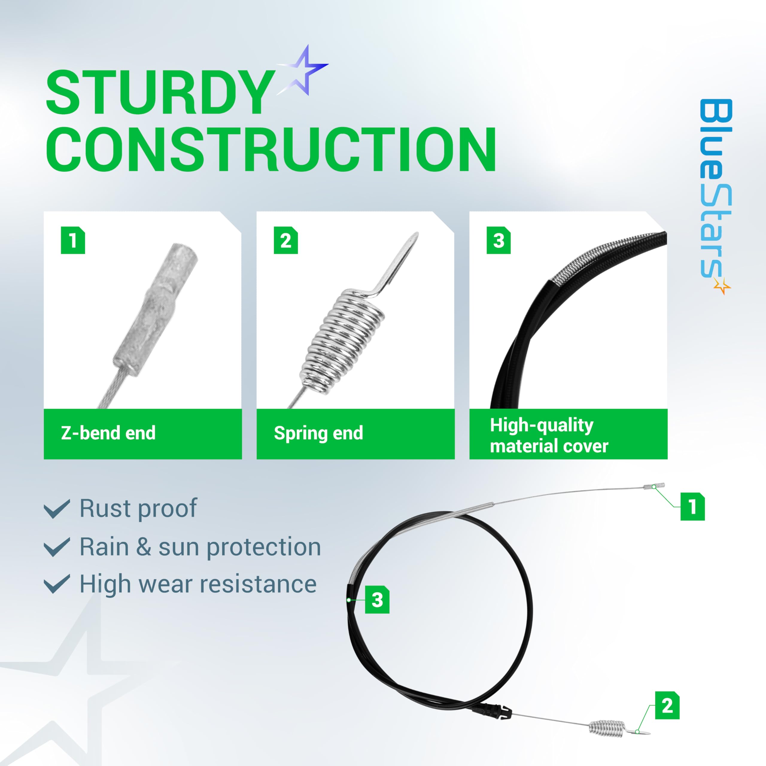 BlueStars 65.5 inch length traction cable designed for Toro Recycler models