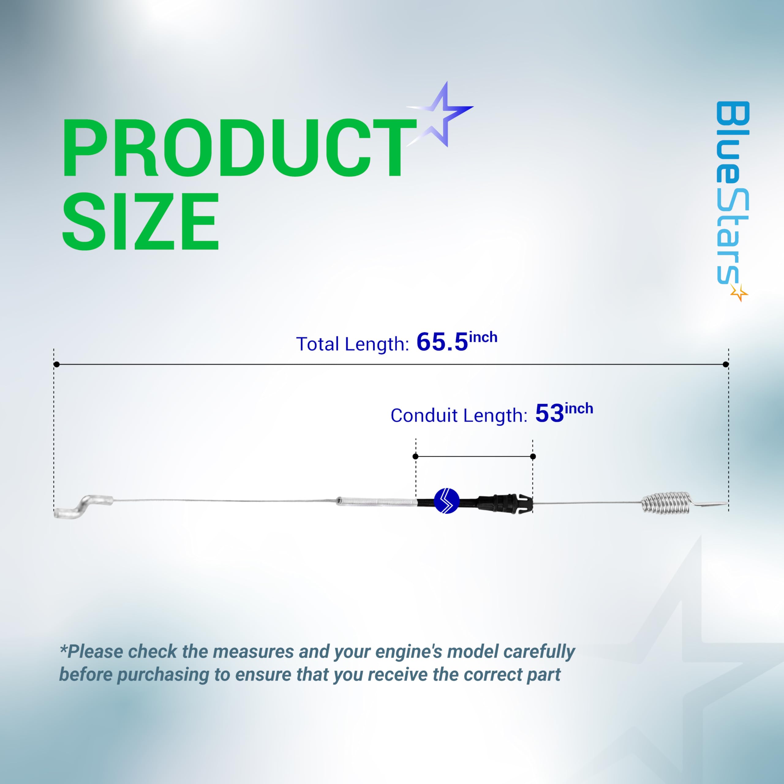 BlueStars traction cable with spring end for reliable drive engagement
