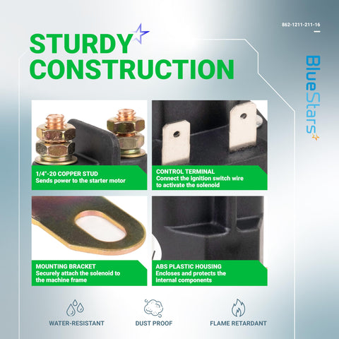 BlueStars solenoid compatible with Trombetta systems for versatile tractor replacements.