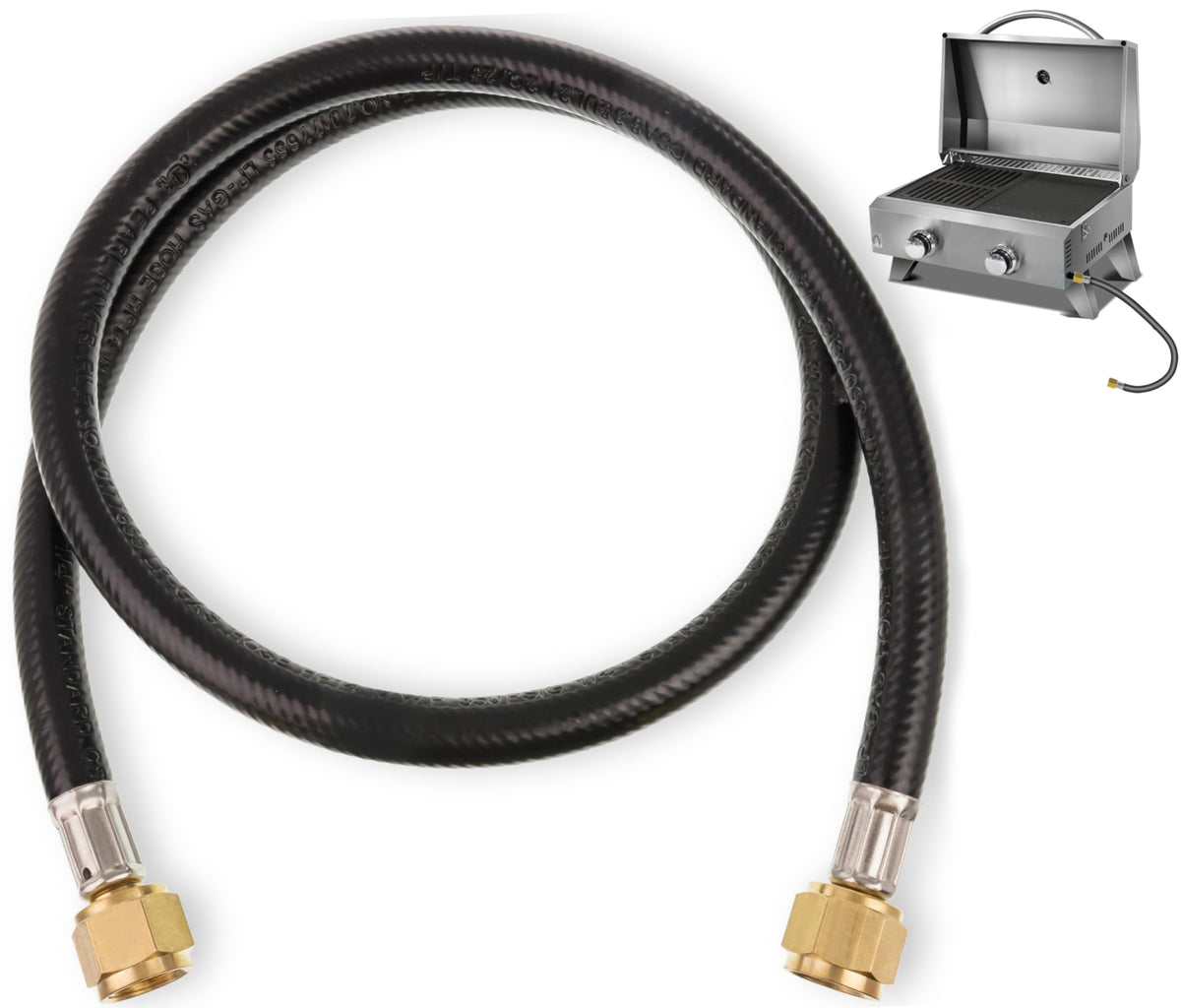 BlueStars upgraded 59913 hose with swivel ends for flexible outdoor propane connections