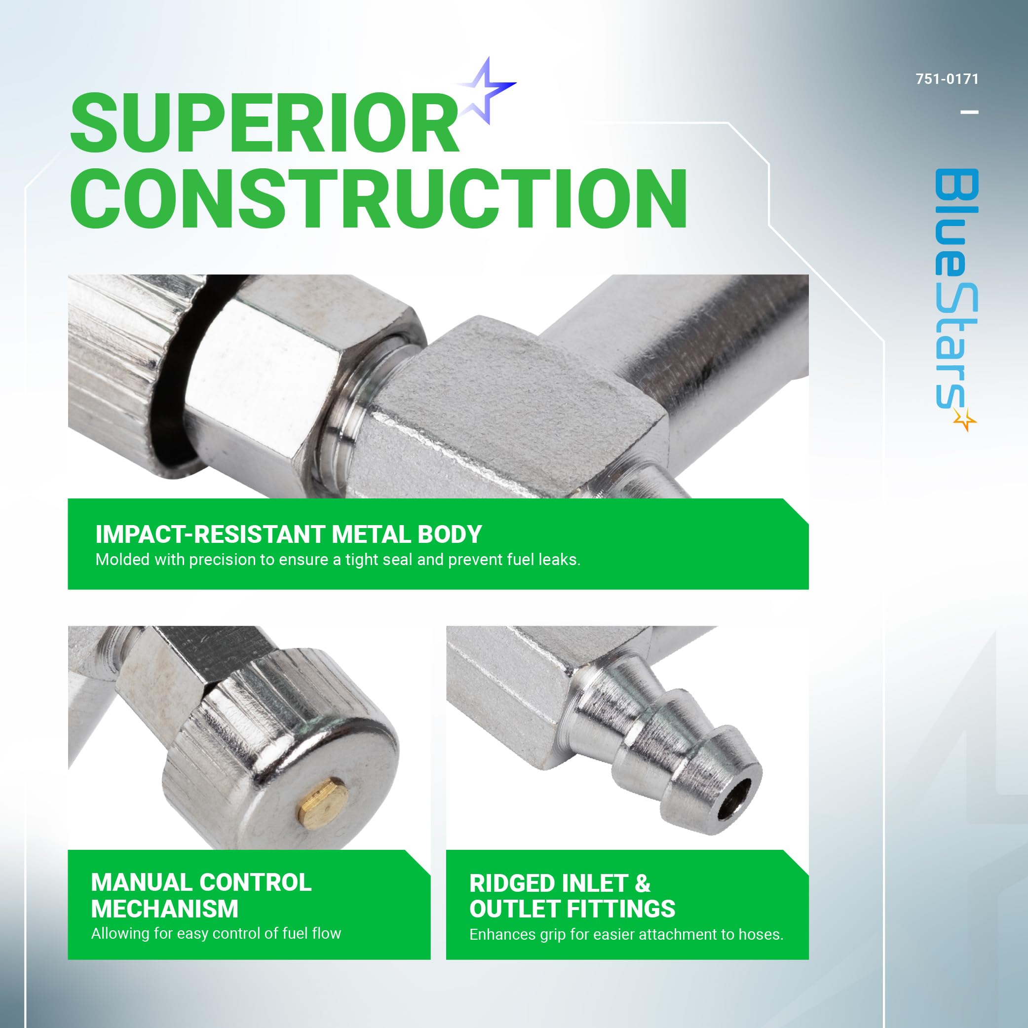 BlueStars valve close-up highlights rugged materials and fit.
