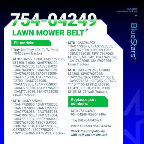 BlueStars White Outdoor 954-04249A belt designed for reliable tractor performance