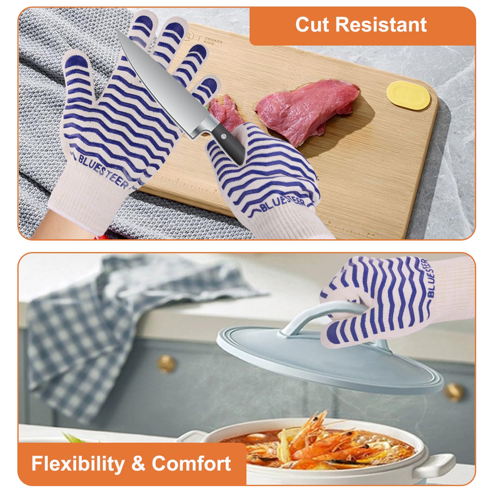 BLUESTEER easy-clean gloves are machine washable for quick cleanup.