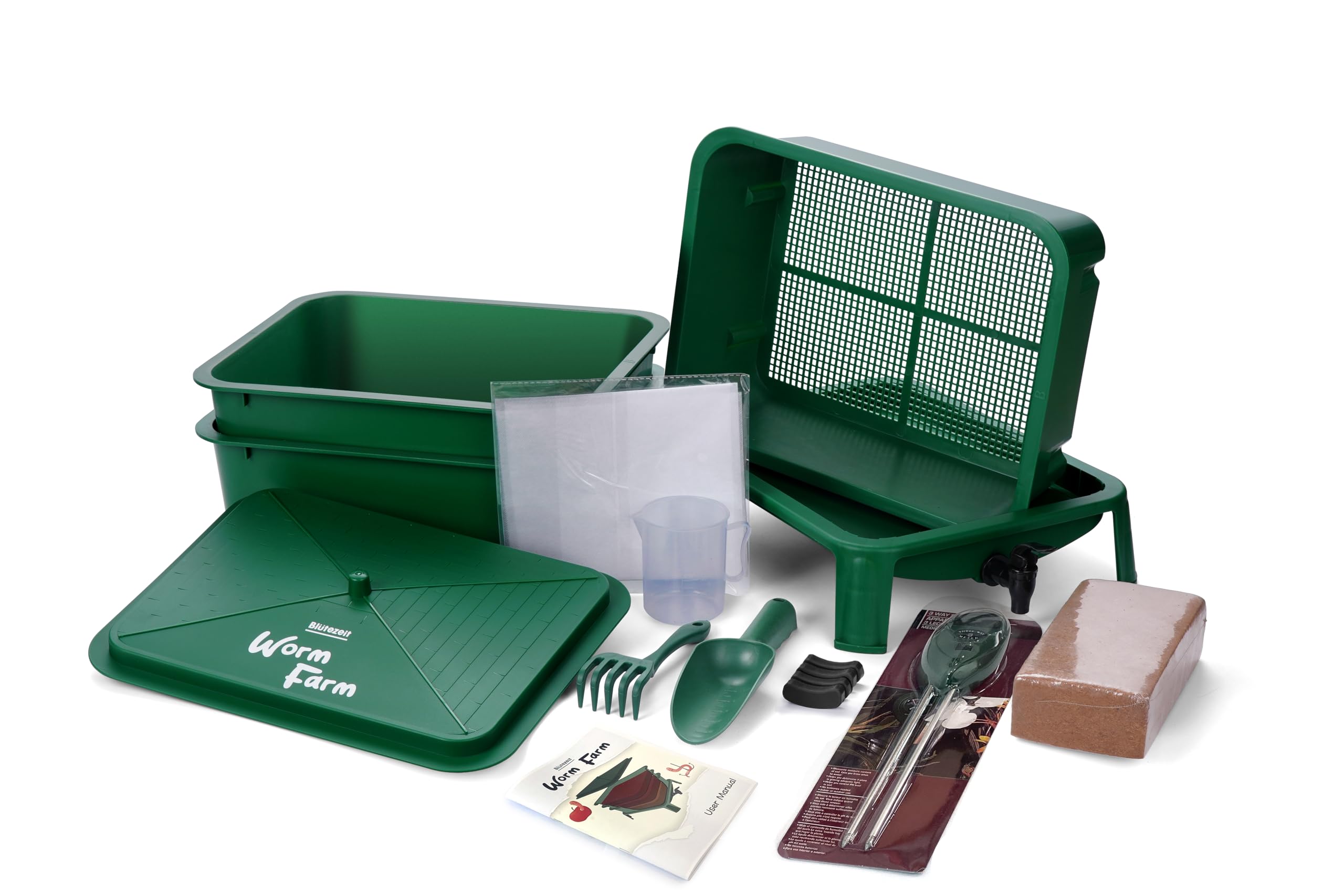 Blütezeit tools include shovel and turning fork for bedding.