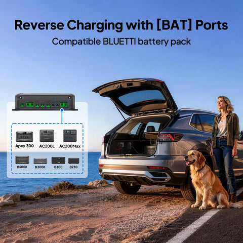 BLUETTI Charger 2 includes cables and fuses for easy setup