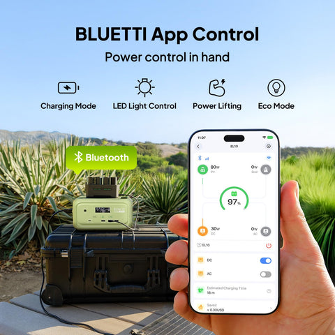 BLUETTI Elite 10 Mini compact dimensions fit in a backpack.