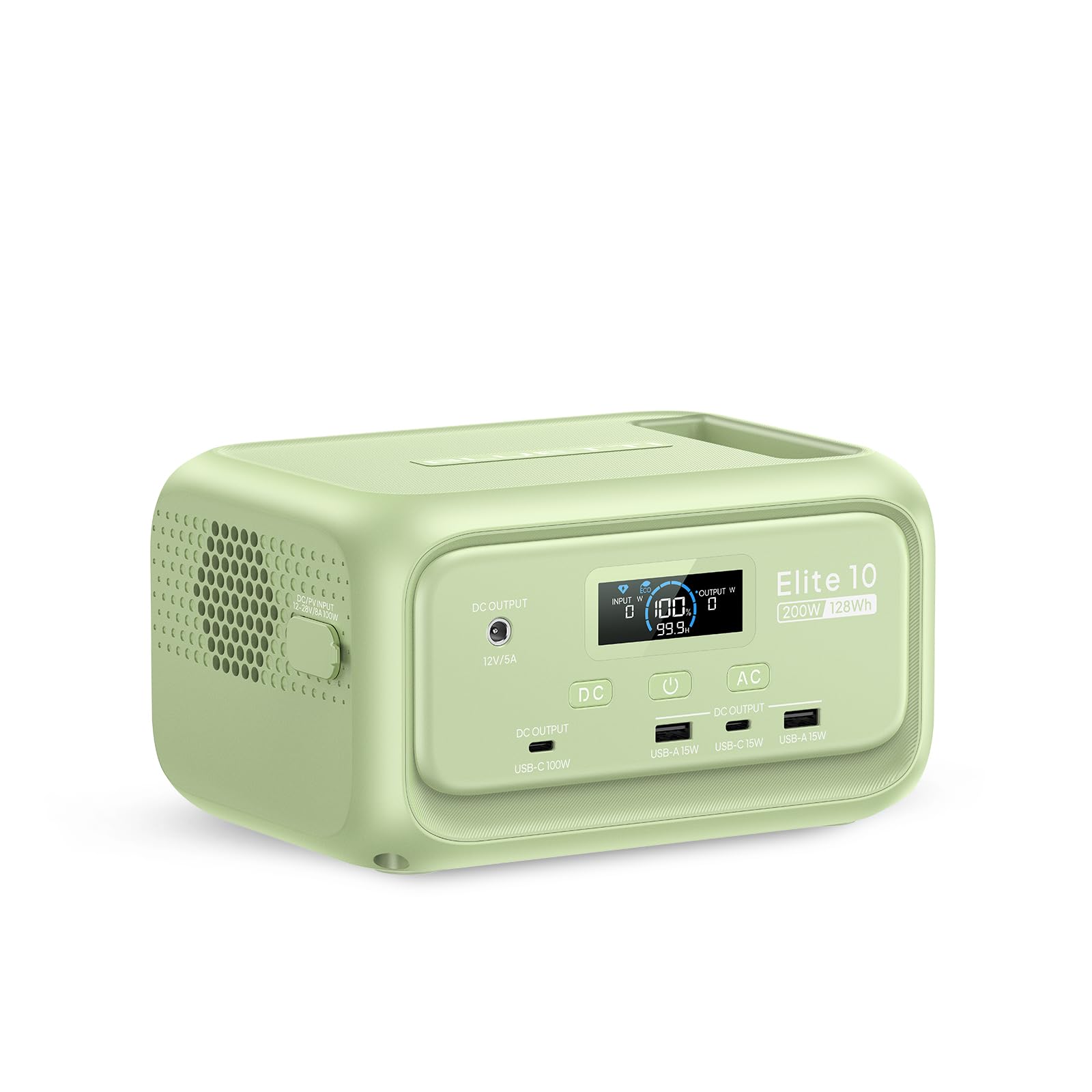 BLUETTI Elite 10 Mini front view with 200W AC outlet for portable power.