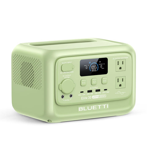 BLUETTI Elite 30V2 portable power station in compact design powering outdoor adventures.
