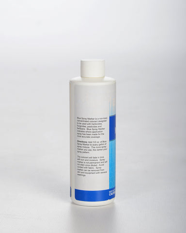 Blue Spray Marker nozzle shows even application on turf.