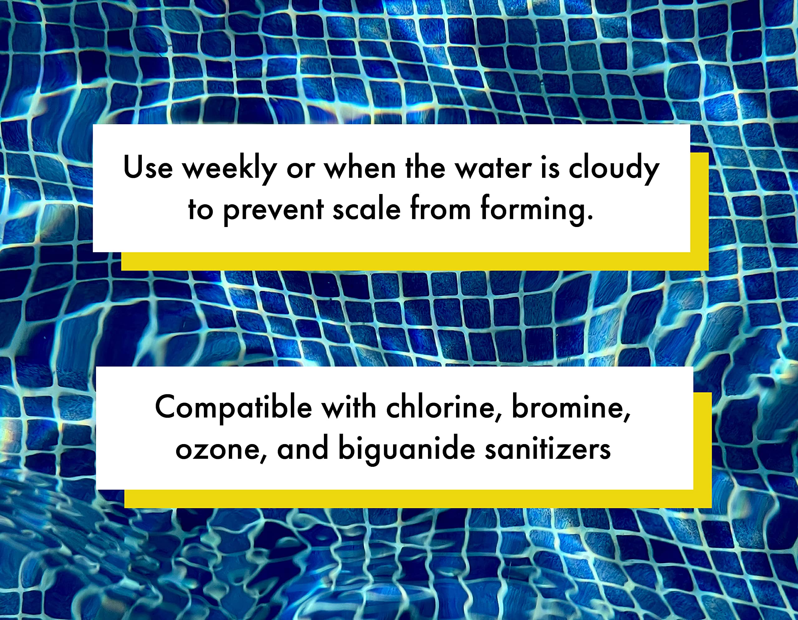 Bluewater Spa Scale Remover targets heater coils and surrounding areas for scale control