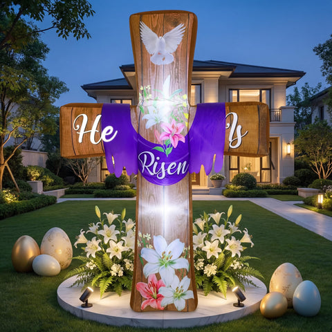 Blueweenly Easter cross inflatable 4.5ft for eye-catching outdoor display.