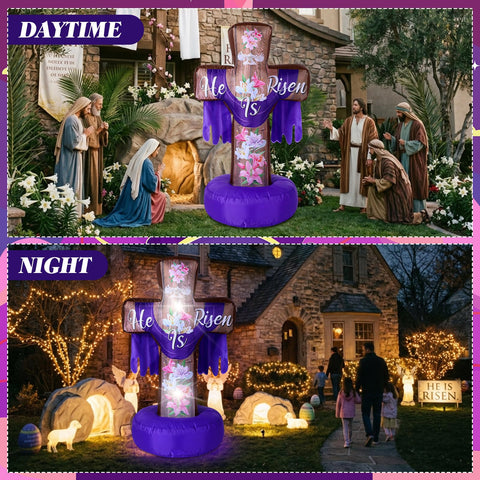 Versatile cross inflatable suitable for lawn and garden display