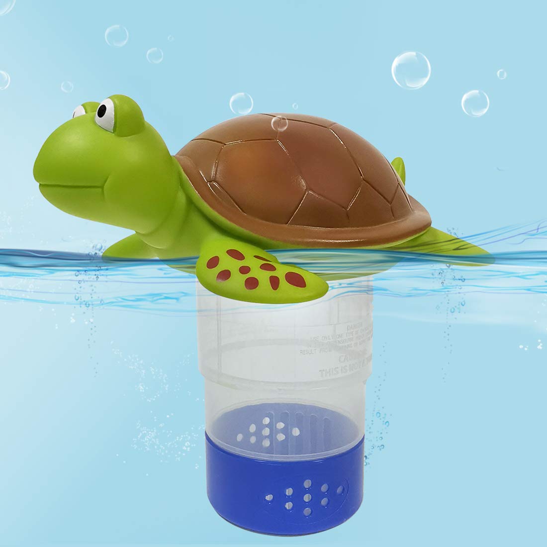 Blufree chlorine floater turtle front view for family-friendly pool chlorination