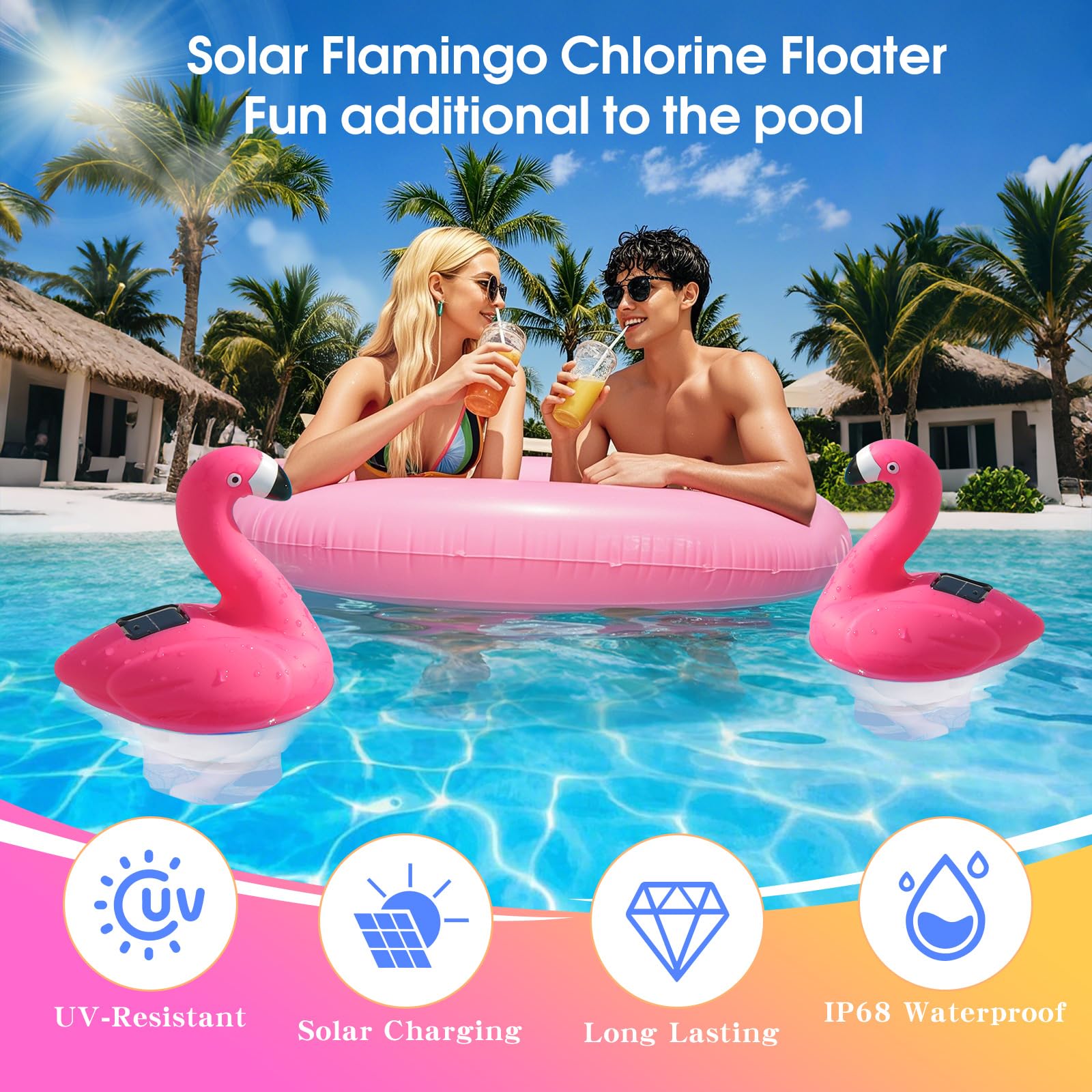 Blufree Flamingo Floater stays upright and anti-sink