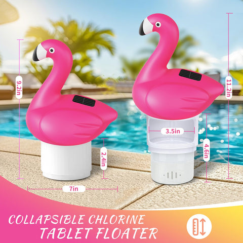 Blufree Flamingo Floater operates without batteries for day and night use