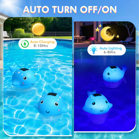 Blufree Solar-powered chlorine floater glowing after soaking in sun