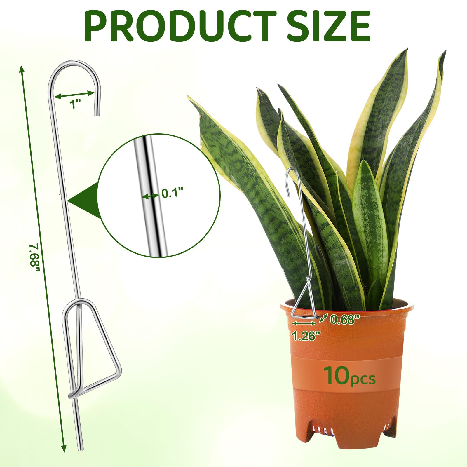 Blulu 7.6-inch orchid hanger enables versatile placement on rimmed pots.