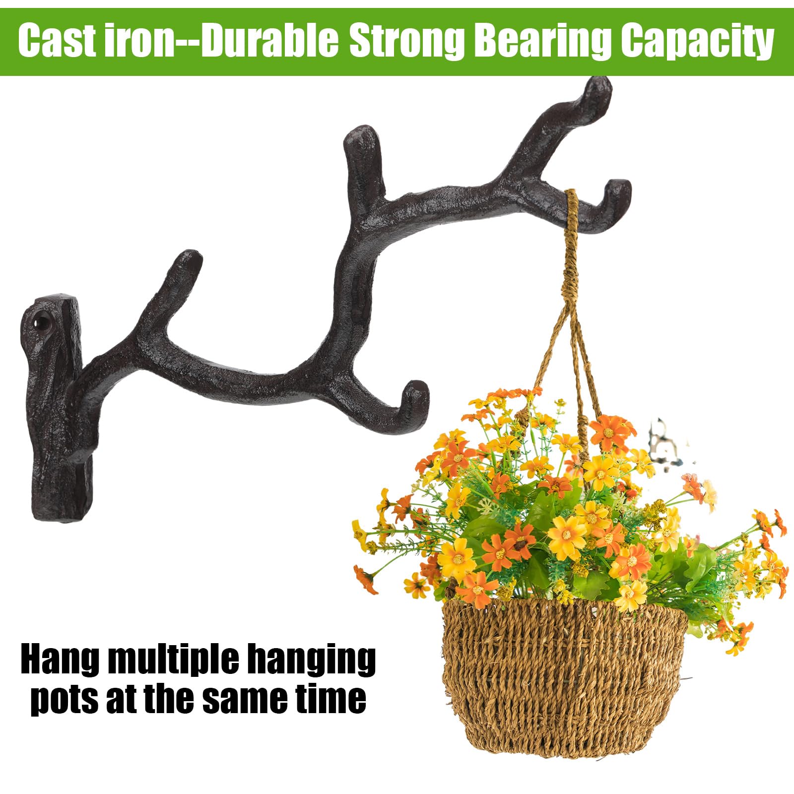 Blulu heavy-duty wall bracket for plants, keeps pots secure.