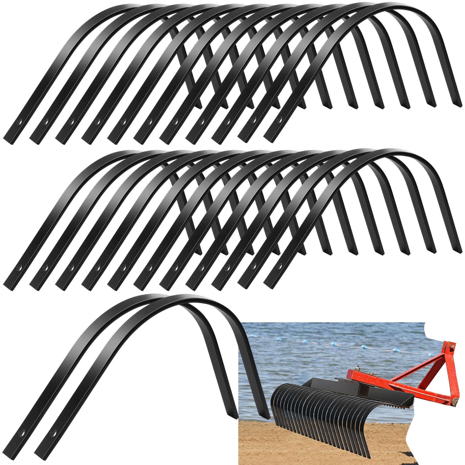 Blulu rock rake tine, 1in wide, replacement for efficient yard work
