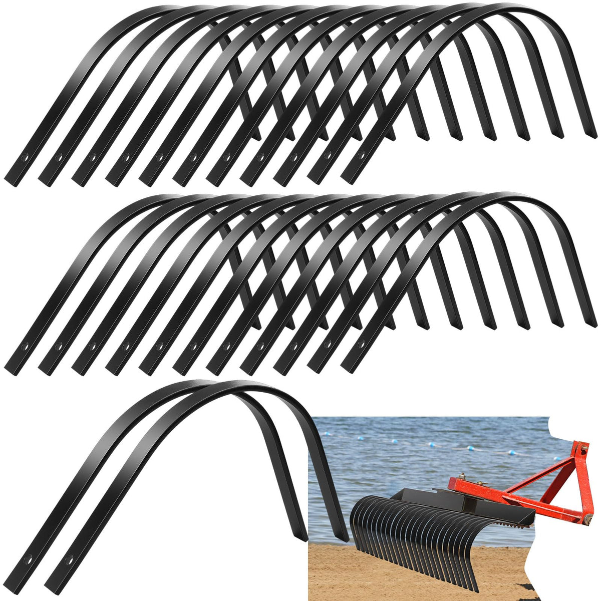 Blulu rock rake tine, 1in wide, replacement for efficient yard work